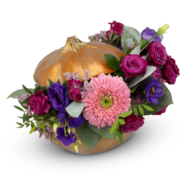 Zlatá dýně s květy